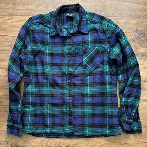 Vermont Flannel Co Blue and Green Plaid Flannel
